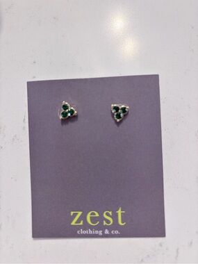 Zest Emerald Trio Stud Earrings
